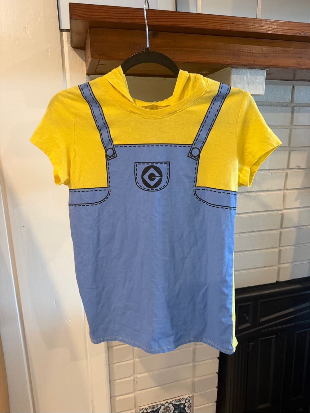 Universal Yellow & Light Blue Minion-Inspired Hooded Tee